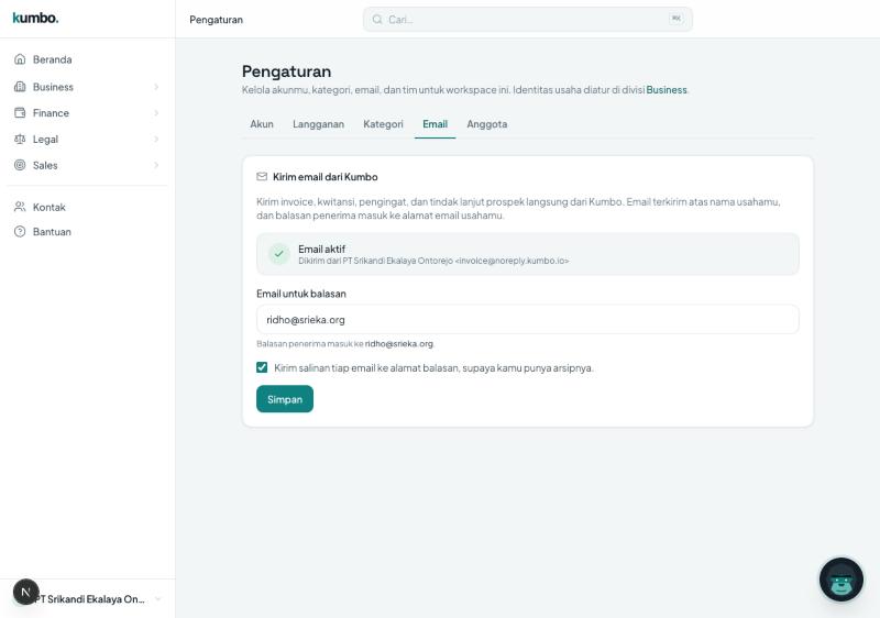 Pengaturan email